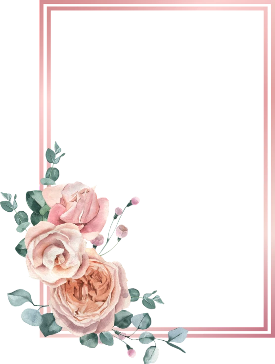 a floral frame with pink roses on a black background, phone wallpaper, cover art, ribbon, formal