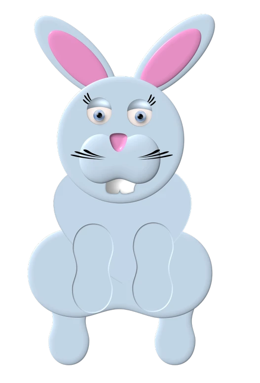 a cartoon bunny sitting in front of a black background, a raytraced image, digital art, flash photo, 3d render of a blue eyes, loony toons style, the photo shows a large