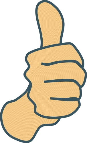 a hand giving a thumbs up sign, by Andrei Kolkoutine, pixabay, mingei, cel-shaded:17, long chin, gooey, profile picture 1024px