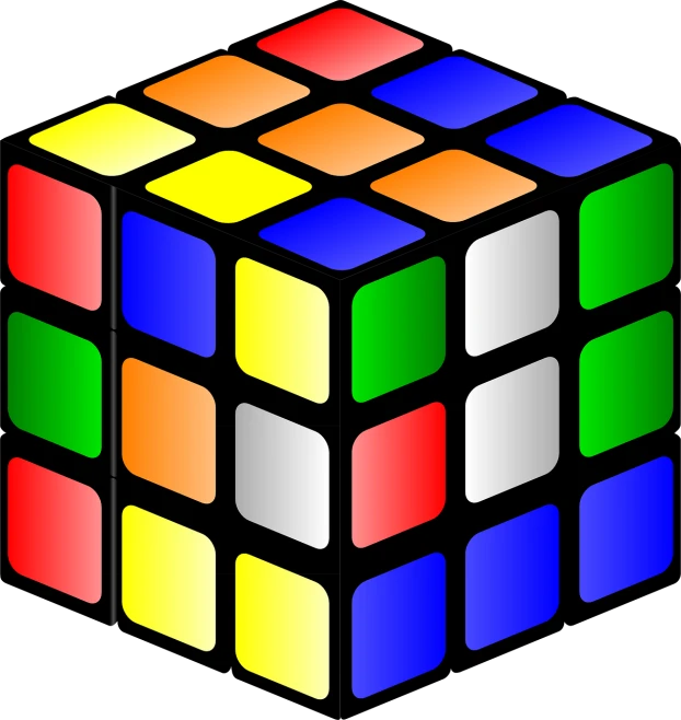 a colorful rubik cube on a black background, inspired by Ernő Rubik, clipart, gamecube, !!! very coherent!!! vector art, screencapture