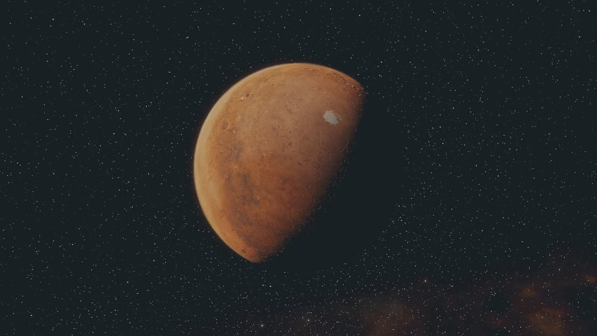a close up of an object in the sky, a digital painting, by Filip Hodas, pexels, jupiter moon mars, in the universe.highly realistic, mars aerial photography, dusty background