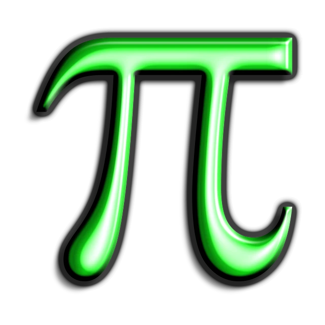 a green pi symbol on a white background, a digital rendering, a full-color airbrushed, math art, very very low quality picture, neon greek