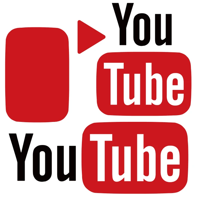 the youtube logo is shown on a white background, inspired by Shūbun Tenshō, shutterstock, video art, nostalgia critic, red only, scott adams, 1 0 0 m