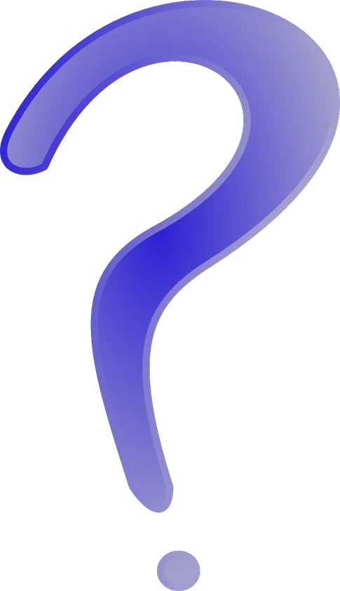 a blue question mark on a white background, an illustration of, by Julian Allen, cobra, purple. smooth shank, wispy, low res, gradient darker to bottom