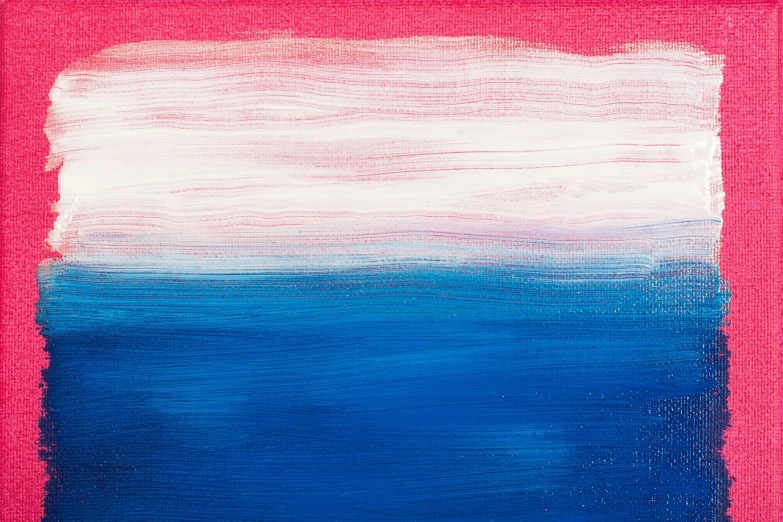 a painting with red, white, and blue colors, a minimalist painting, pexels, pink and blue gradients, synthetic polymer paint on linen, broad brush strokes!, fantasy acrylic on canvas