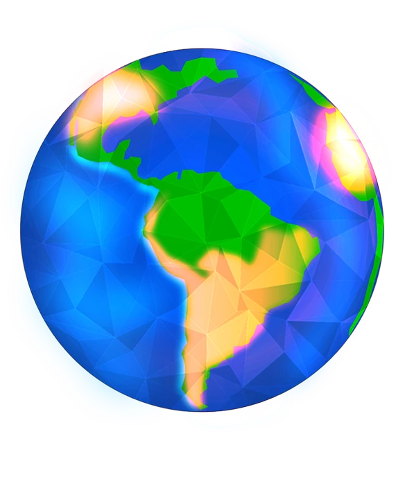 a blue and green globe on a black background, a raytraced image, by Robert Richenburg, panfuturism, tessellated planes of rock, brazil, earth type pokemon, nuclear fusion