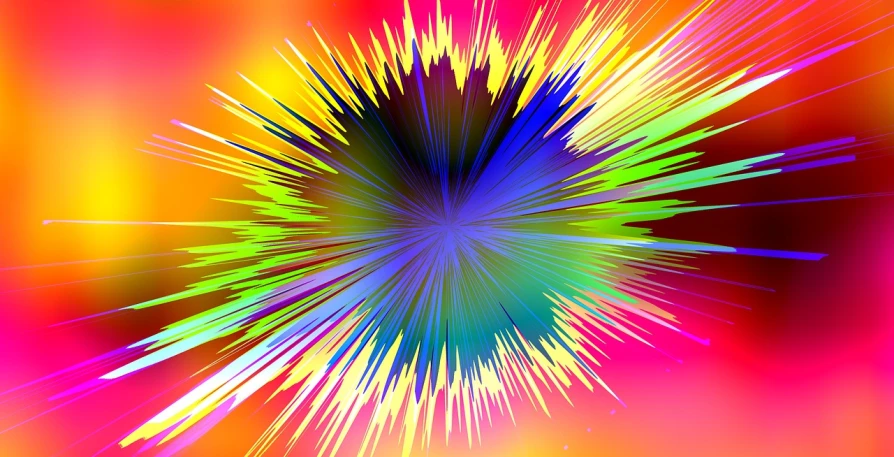 a colorful burst of light on a bright background, a raytraced image, by Tom Carapic, pexels, abstract illusionism, spiky, color explosion, vibration, with gradients