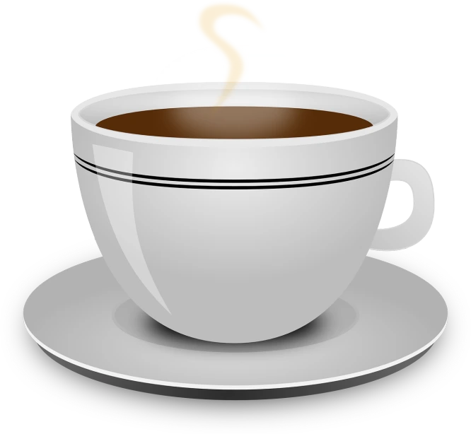 a cup of coffee with a question mark on it, a digital rendering, pixabay, minimalism, served on a plate, detailed vector, huge cup of coffee, three - quarter view