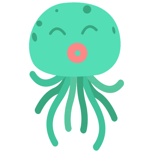 a green octopus with a pink tongue sticking out of it's mouth, concept art, inspired by Pinchus Kremegne, mingei, discord profile picture, space jellyfish, cel animation, 4yr old