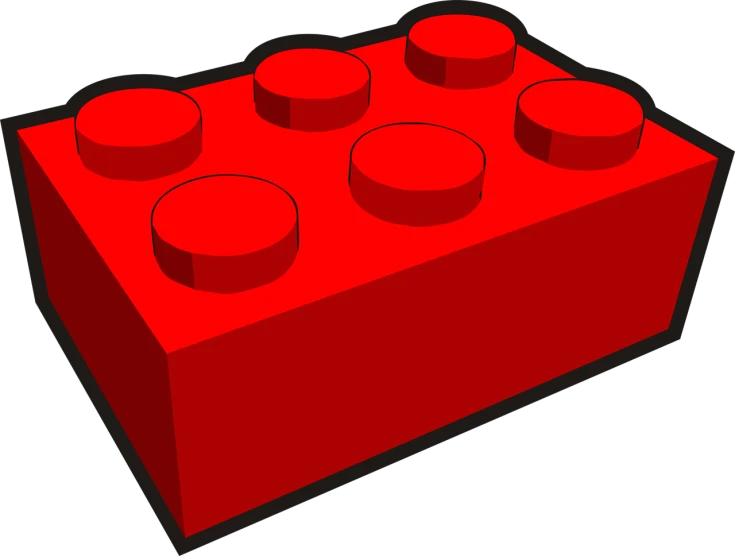 a red lego block on a black background, a digital rendering, pixabay, constructivism, cartoonish vector style, red shoes, cake, solid coloured shapes