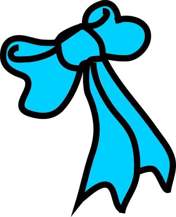 a blue bow on a black background, vector art, inspired by Masamitsu Ōta, deviantart, sōsaku hanga, stylized bold outline, scarf, black and cyan color scheme, ( ( ( koi colors ) ) )