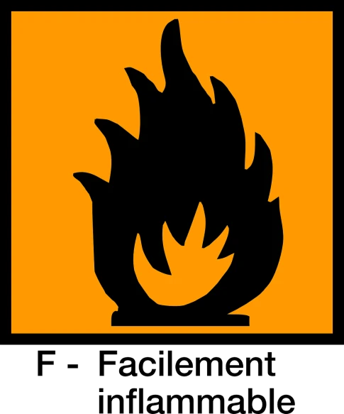 a black and yellow sign with a fire on it, by Sigmund Freudenberger, orange safety labels, enlightenment, f 4. 0, background flames