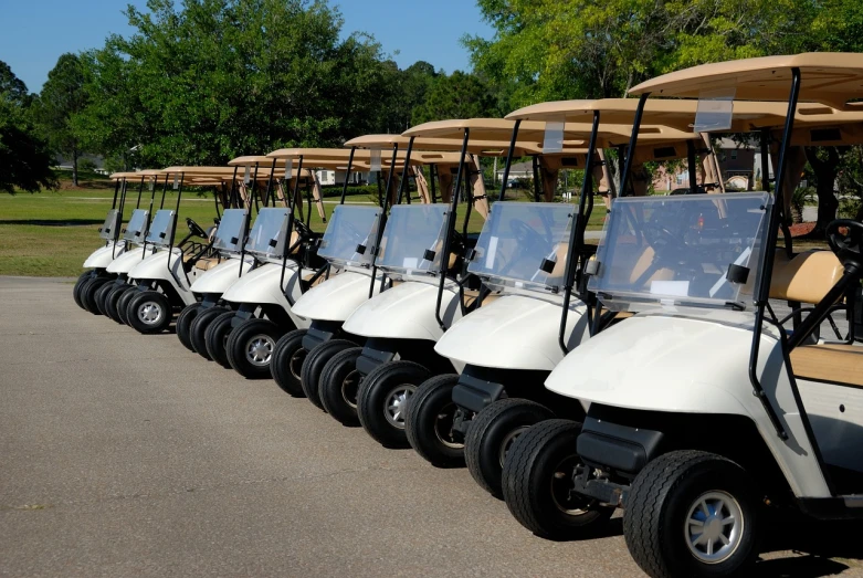 a row of golf carts parked next to each other, by Robert Jacobsen, shutterstock, les automatistes, 1 6 x 1 6, gearing up for battle, internet meme, alabama