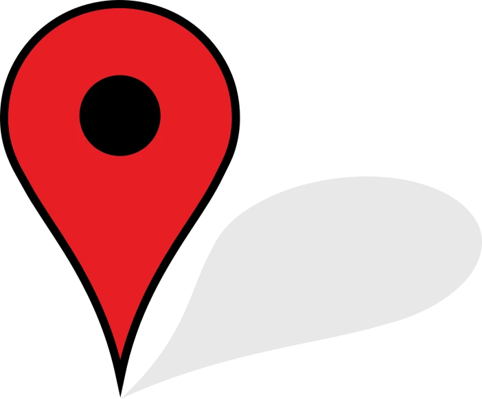 a red pin on a black background, regionalism, google street view, pictogram, istockphoto, banner