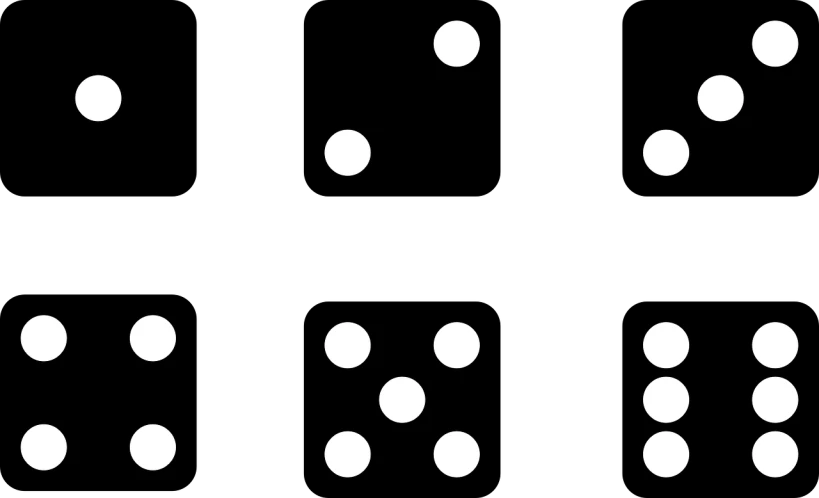 a number of white dots on a black background, by Justin Sweet, dices, sitting in ten forward, bilaterally symmetrical, switch