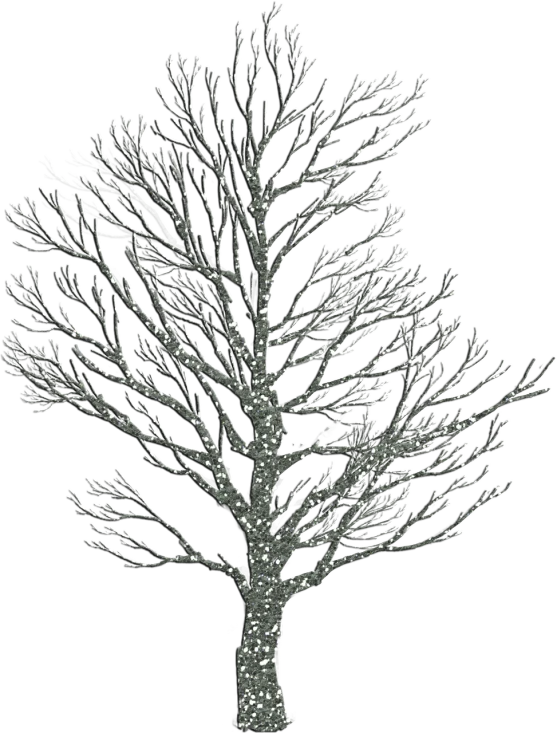 a black and white photo of a tree, a stipple, zbrush central, made out of shiny silver, (3 are winter, [bioluminescense, drawn in microsoft paint