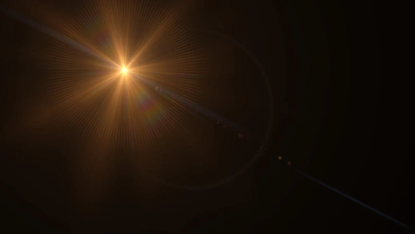 the sun shines brightly in the dark sky, digital art, pexels, light and space, 8 k. volumetric lighting. dark, brown atmospheric lighting, shining star, bright camera flash