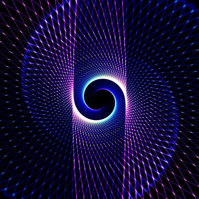 a black hole surrounded by purple and blue lights, digital art, inspired by Gabriel Dawe, abstract illusionism, glowing spiral background, fractal cyborg ninja background, fibonacci rhythm, mobile wallpaper