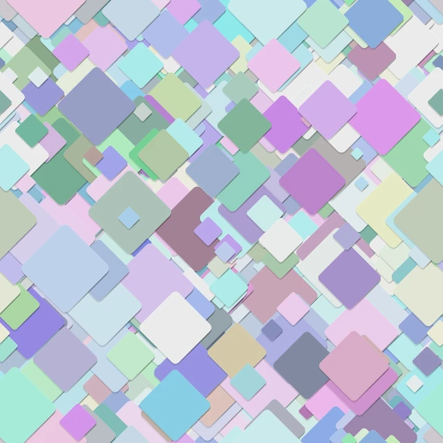 a colorful background consisting of squares and rectangles, a digital rendering, inspired by Gino Severini, generative art, in pastel shades, mauve and cyan, no background and shadows, full color illustration