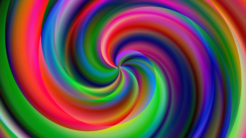 a colorful swirl with a black background, a raytraced image, matte colorful gradients, psychedelic illustration, vibrant realistic colors, green blue red colors