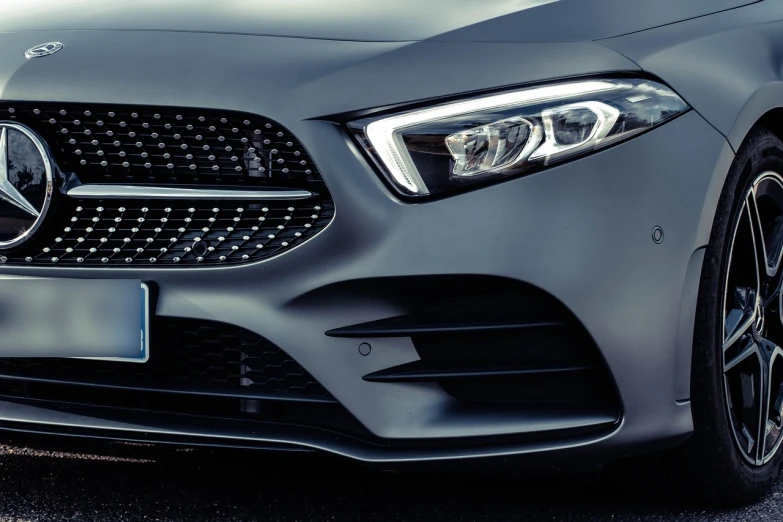 a close up of the front of a mercedes car, a picture, by Thomas Bock, portrait closeup, banner, shot on nikon z9, denoised photorealistic render