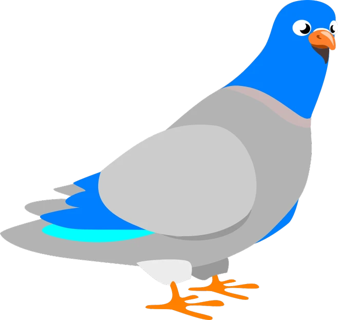 a blue and gray pigeon on a black background, an illustration of, pixabay, mingei, animation, lineless, various posed, full color illustration