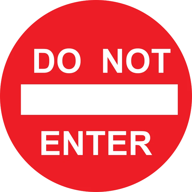 a do not enter sign on a black background, 1 0 0 0 mm, traffic signs, round, clip art