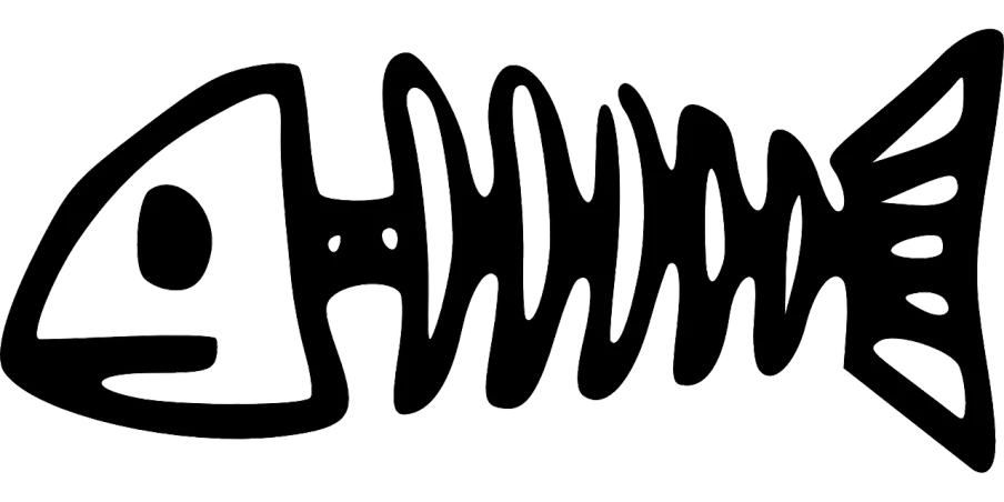 a black and white drawing of a fish, a cartoon, inspired by Michael Deforge, graffiti, lightning electricity coil, minimalist logo without text, style of h. r. giger, banner