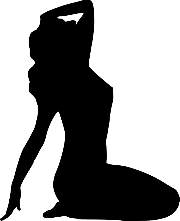a silhouette of a woman sitting on the ground, vector art, trending on pixabay, figuration libre, jessica rabbit, by :5 sexy: 7, 2 0 5 6 x 2 0 5 6, graceful body structure
