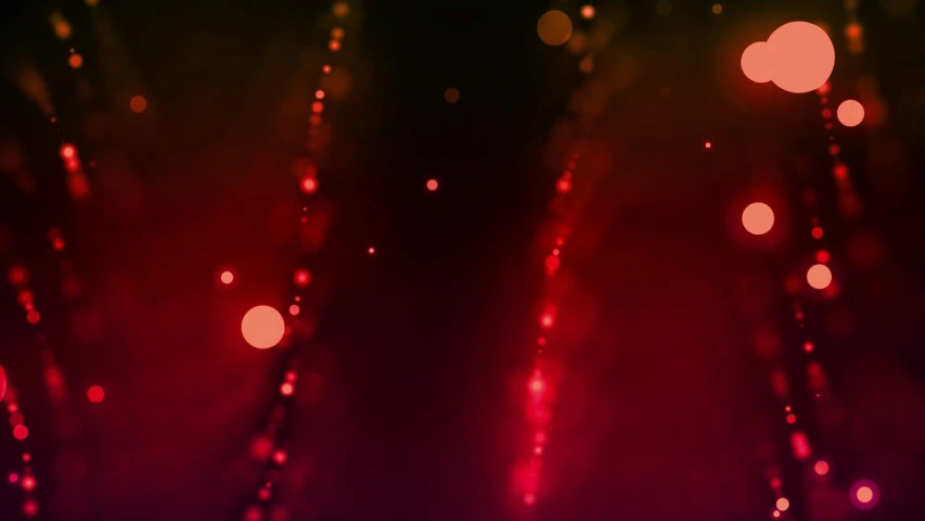 a bunch of blurry lights in a dark room, flickr, digital art, chains and red fluid background, dark orange night sky, red gems scattered like dust, lense flares