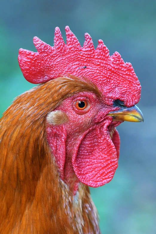 a close up of a rooster with a red comb, a photo, by Jan Rustem, shutterstock, with very highly detailed face, stock photo, very very very realistic, extremely detailed photo