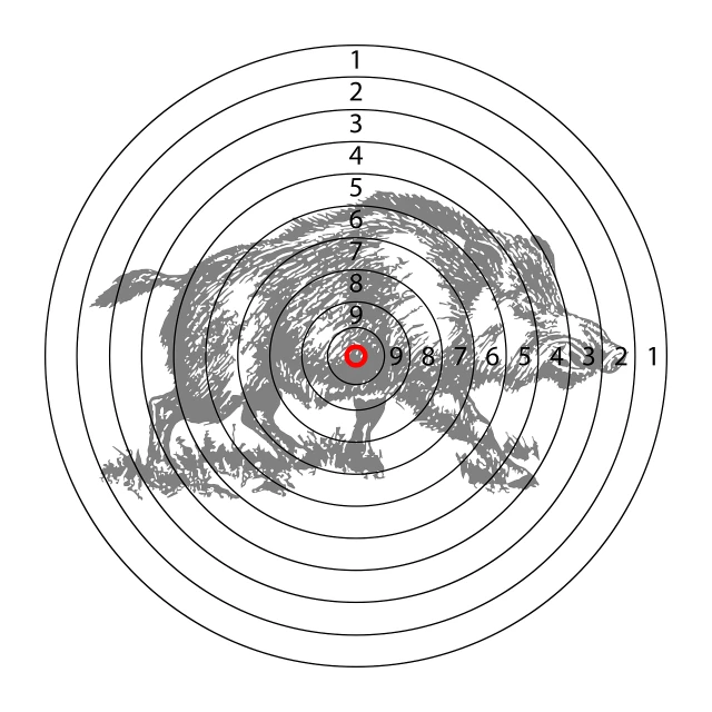 a drawing of a bulls bulls bulls bulls bulls bulls bulls bulls bulls bulls bulls bulls bulls bulls bulls bulls bulls bulls bulls bulls bulls bulls bulls bulls, trending on pixabay, op art, the hedgehog is holding a rifle, target reticles, concentric circles, centered in panel