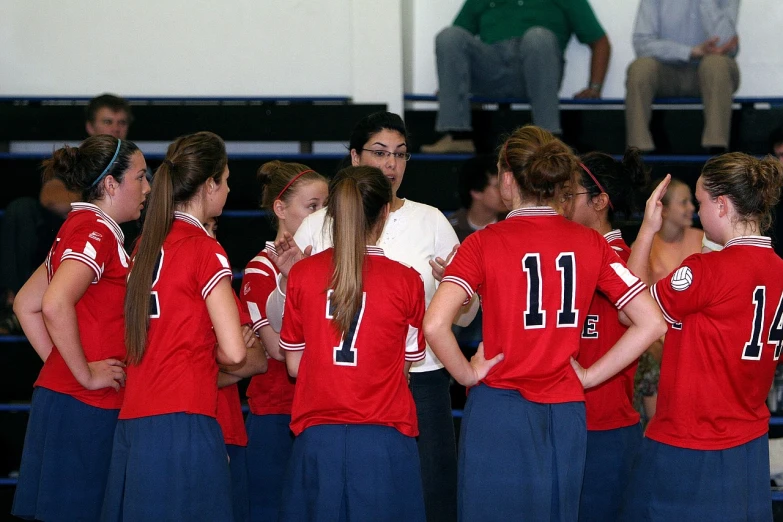 a group of young women standing next to each other, inspired by Mia Brownell, flickr, usa volleyball, 2 0 0 4, pondering, captain