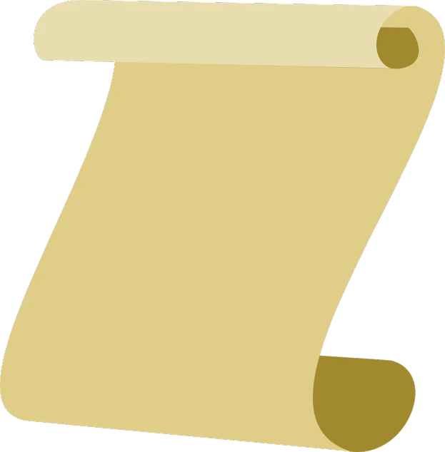 a scroll of paper on a black background, computer art, clip art, writing a letter, yellowed paper, simple primitive tube shape