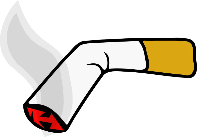 a close up of a cigarette on a black background, an illustration of, by Mitchell Johnson, abstract illusionism, curved red arrow, wikihow illustration, elbow, svg illustration