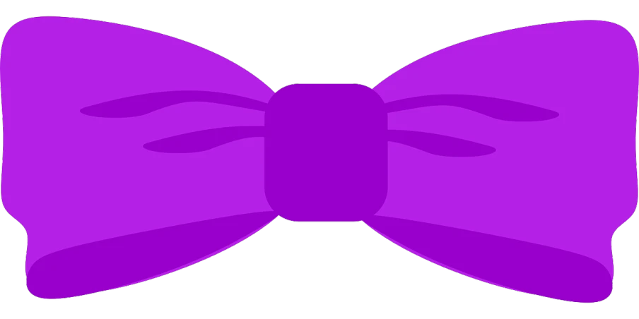 a purple bow tie on a white background, a digital rendering, inspired by Masamitsu Ōta, sōsaku hanga, simple cartoon style, with a black background, high res, birthday