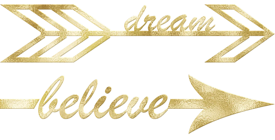 a gold arrow with the words dream believe and an arrow with the word believe, a picture, inspired by Sam Dillemans, trending on pixabay, detailed scan”, velvet art, stick, in a dream