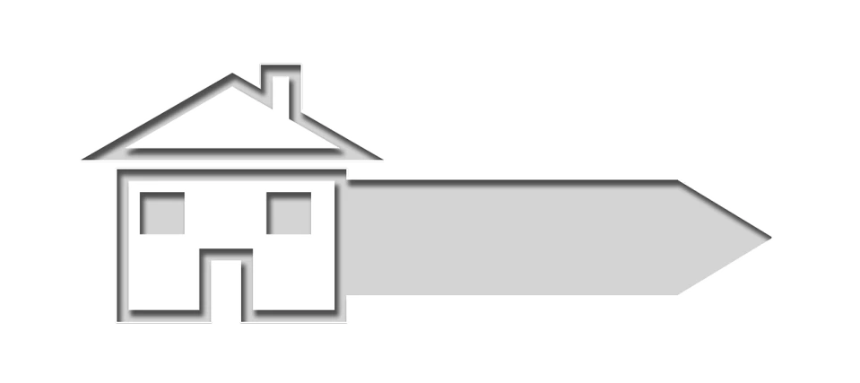a black and white picture of a house and a street sign, deviantart, digital art, black backround. inkscape, banner, jr, plan