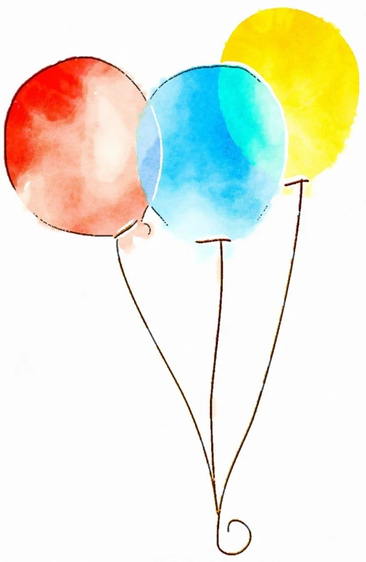 a watercolor drawing of a bunch of balloons, by Yuko Tatsushima, pexels, highkey, threes, background image, iphone 15 background