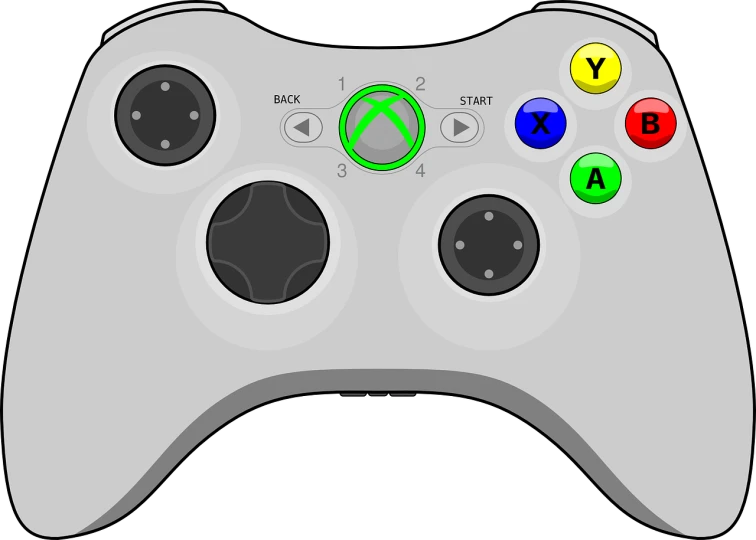 a close up of a video game controller, a screenshot, pixabay, computer art, !!! very coherent!!! vector art, an the first xbox, in microsoft paint, facing front