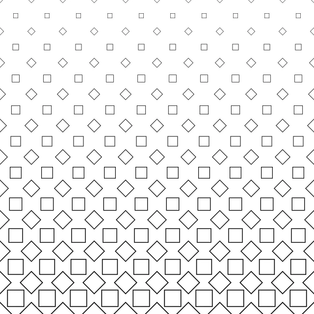 a black and white pattern with squares, lineart, by jeonseok lee, trending on pixabay, gradient darker to bottom, isolated on white background, 2 0 5 6 x 2 0 5 6, ambient occlusion