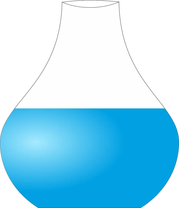 a blue and white vase on a black background, pixabay, purism, bio chemical illustration, tear drop, isolated on white background, in a lab