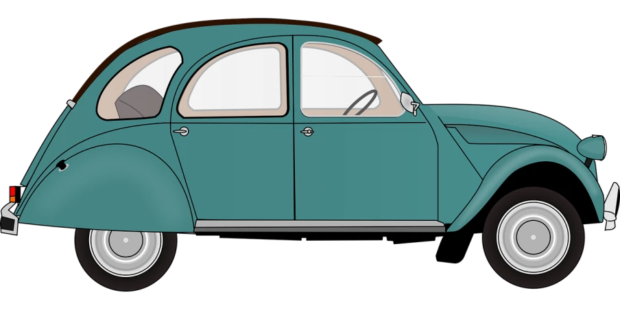 a blue car on a black background, trending on pixabay, art nouveau, herge, beetle, brown and cyan color scheme, cell shaded