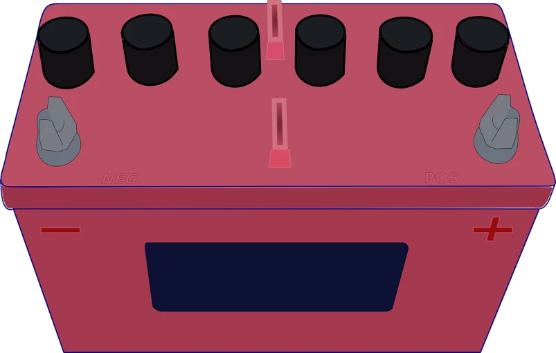 a red oven with black knobs sitting on top of it, polycount, conceptual art, synth wave, bottom view, pink scheme, no gradients