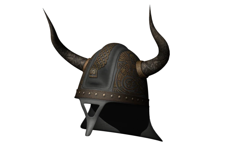 a close up of a helmet with horns on a black background, by Jens Søndergaard, polycount contest winner, hurufiyya, viking boat, 8k octae render photo