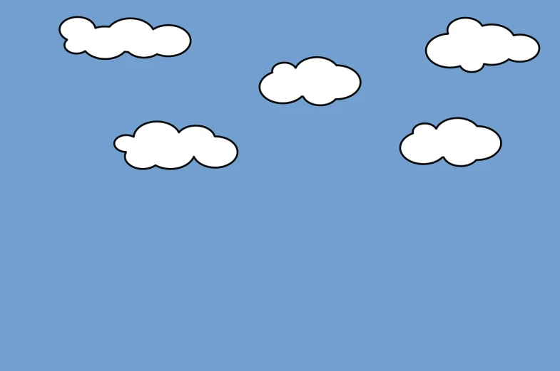 a group of white clouds in a blue sky, a minimalist painting, minimalism, phone wallpaper, simple cartoon, no gradients, simple lineart