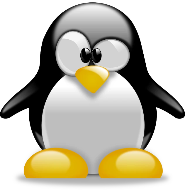 a black and white penguin with a yellow nose, an illustration of, computer art, so cute, onyx, wikipedia, cga