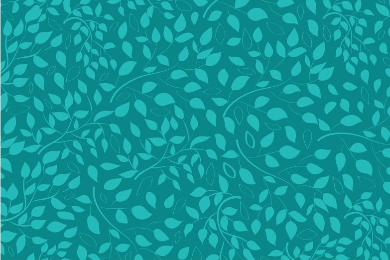 a pattern of blue leaves on a teal background, a digital rendering, winding branches, flat, subtle pattern, windy