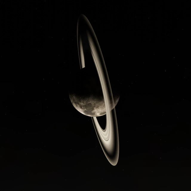 a black and white photo of saturn and its rings, a digital rendering, space art, high quality fantasy stock photo, crescent moon, beige and dark atmosphere, 8k octae render photo