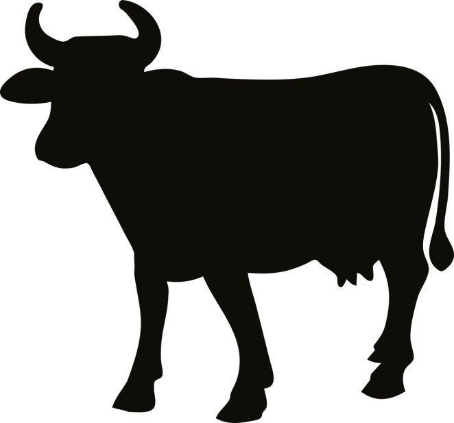 a silhouette of a bull on a black background, an illustration of, by Attila Meszlenyi, savana background, farm background, high res photo, cornered like an animal
